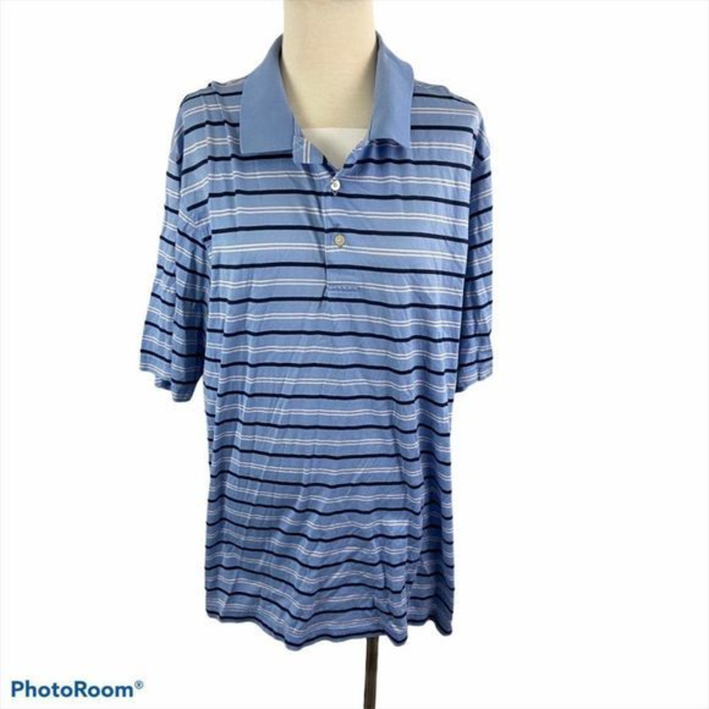 🌿4/$35 🌿OXFORD GOLF‎ Blue Striped Polo